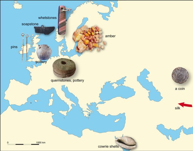 Map Showing the Sources of Viking Trade Goods • MyLearning